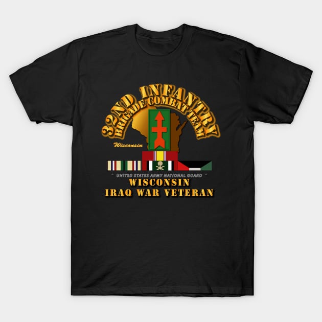 WIARNG  32nd BCT- Iraq War Veteran w Map T-Shirt by twix123844